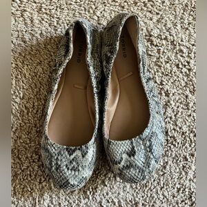 Torrid Snakeskin Pattern Flats in Gray and Black